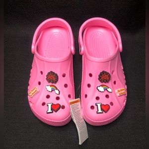 Pre Jeweled Girl Power Pink Crocs Women Size 8 BRAND NEW SOLD